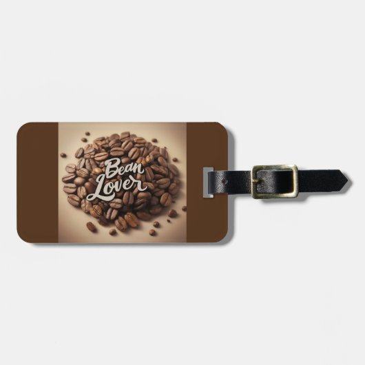 Bean Lover Kaffeebohnen Gepäckanhänger (Vorderseite horizontal)