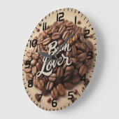 Bean Lover Kaffeebohnen Große Wanduhr (Winkel)