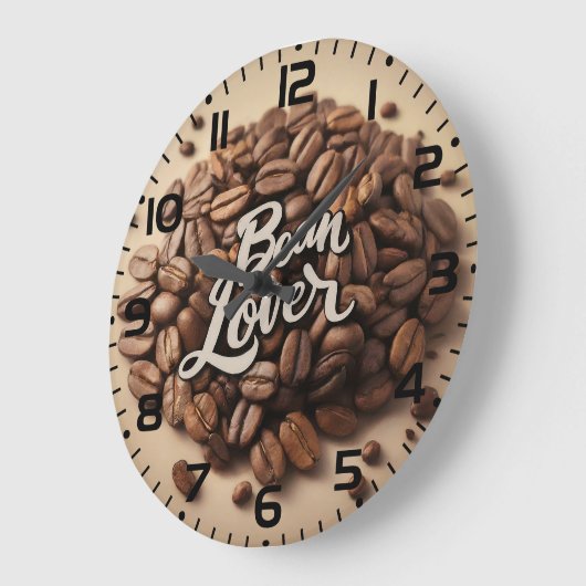Bean Lover Kaffeebohnen Große Wanduhr (Winkel)