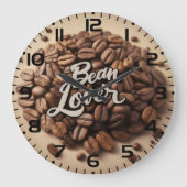 Bean Lover Kaffeebohnen Große Wanduhr (Vorderseite)