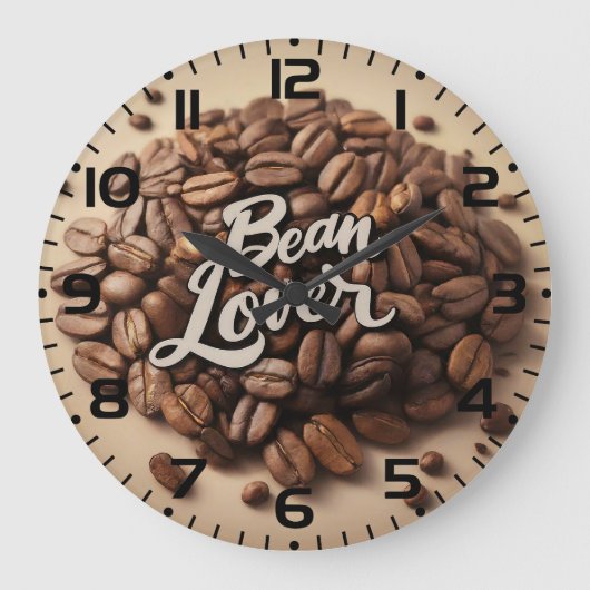 Bean Lover Kaffeebohnen Große Wanduhr (Vorderseite)