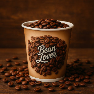 Bean Lover Kaffeebohnen Pappbecher
