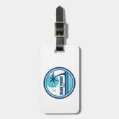 Bean Point Beach Florida Palm Tree Birds Gepäckanhänger (Vorderseite vertikal)