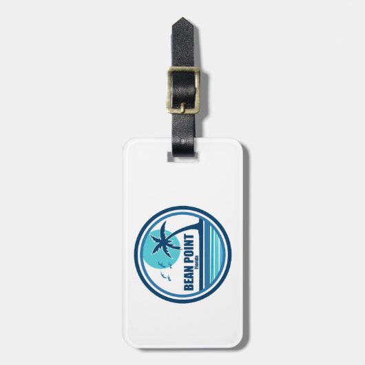 Bean Point Beach Florida Palm Tree Birds Gepäckanhänger (Vorderseite vertikal)