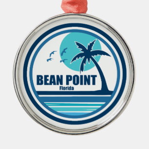 Bean Point Beach Florida Palm Tree Birds Ornament Aus Metall