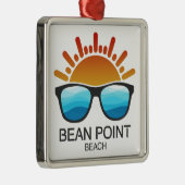 Bean Point Beach Florida Sonnenbrille Ornament Aus Metall (Rechts)