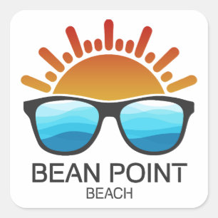Bean Point Beach Florida Sonnenbrille Quadratischer Aufkleber