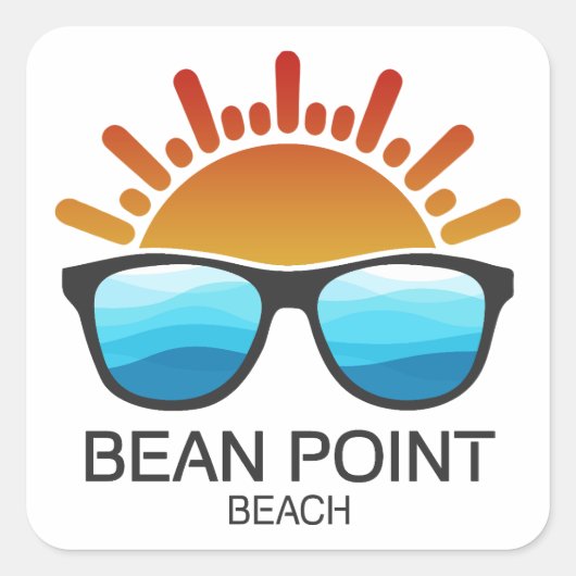 Bean Point Beach Florida Sonnenbrille Quadratischer Aufkleber (Vorderseite)