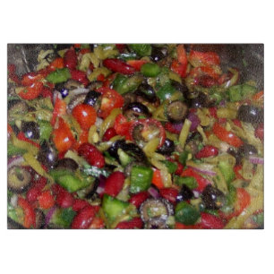 Bean Salad Food Vegetables Fotografie Schneidebrett