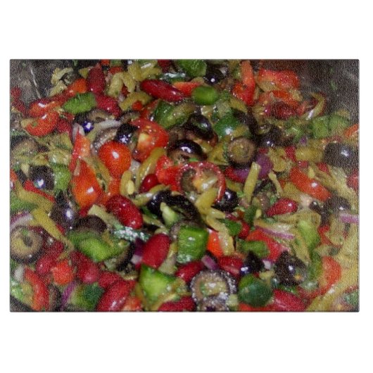 Bean Salad Food Vegetables Fotografie Schneidebrett (Vorderseite)