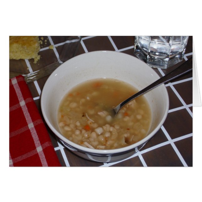 Bean Soup Rezept auf einer Karte (Vorderseite (Horizontal))