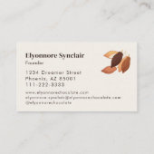 Bean to Bar Chocolate Maker Cocoa Pods Design Visitenkarte (Rückseite)