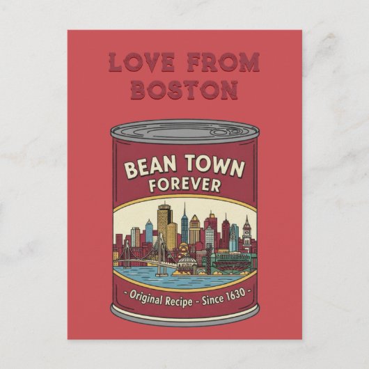 Bean Town Forever Boston Postkarte (Vorderseite)