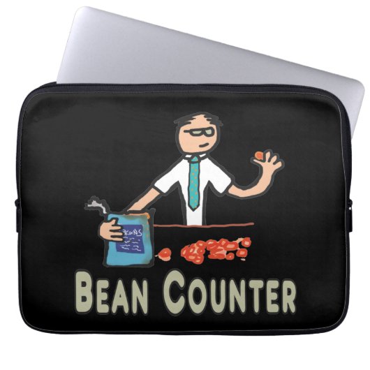 Bean-Zähler Laptopschutzhülle (Vorderseite)