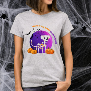 Beängstigend Alaskan Malamute Halloween Skeleton T T-Shirt