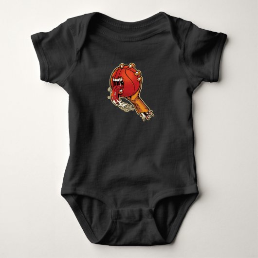 Beängstigend Basketball Baby Strampler (Vorderseite)