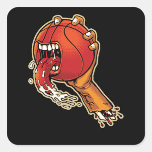 Beängstigend Basketball Quadratischer Aufkleber
