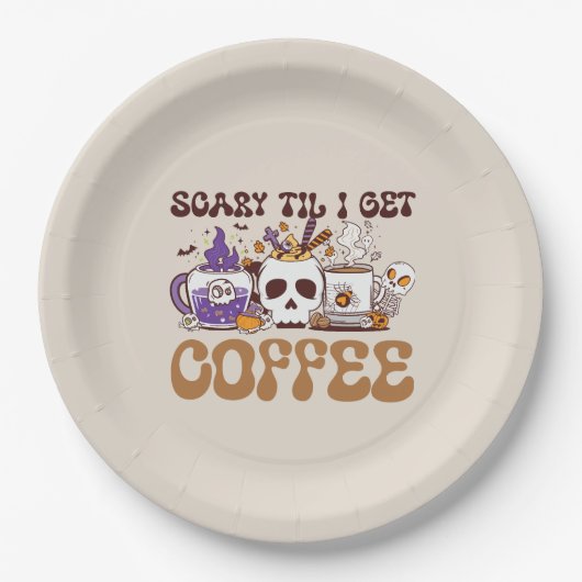 Beängstigend, bis ich Kaffee bekomme Pappteller (Vorderseite)