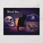 Beängstigend Black Cat und Skull Halloween Vielen Postkarte (Vorderseite)