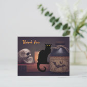Beängstigend Black Cat und Skull Halloween Vielen  Postkarte (Stehend Vorderseite)