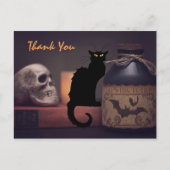 Beängstigend Black Cat und Skull Halloween Vielen  Postkarte (Vorderseite)