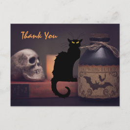 Beängstigend Black Cat und Skull Halloween Vielen Postkarte