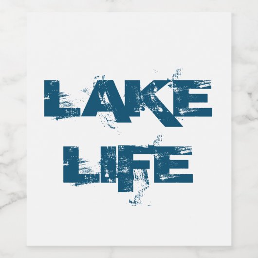 Beängstigend blau "Lake Life" Weinetikett (Einzelnes Label)