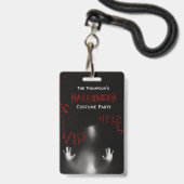 Beängstigend Bloody Halloween Costume Party Black  Ausweis (Vorderseite mit Lanyard)