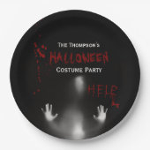 Beängstigend Bloody Halloween Costume Party Black Pappteller (Vorderseite)