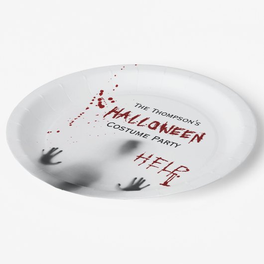 Beängstigend Bloody Halloween Costume Party White Pappteller (Schrägansicht)