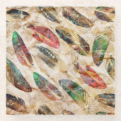 Beängstigend Boho Feathers Pattern Glasuntersetzer (Vorderseite)