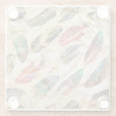 Beängstigend Boho Feathers Pattern Glasuntersetzer (Rückseite)