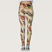 Beängstigend Boho Feathers Pattern Leggings (Vorderseite)