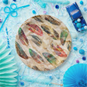 Beängstigend Boho Feathers Pattern Pappteller (Party)