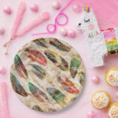 Beängstigend Boho Feathers Pattern Pappteller (Party)