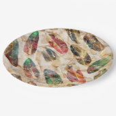 Beängstigend Boho Feathers Pattern Pappteller (Schrägansicht)