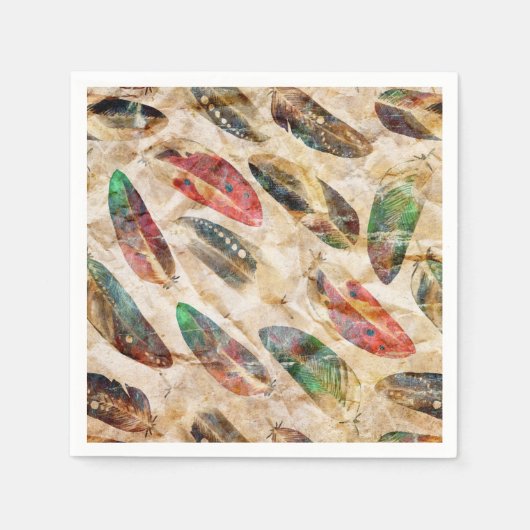 Beängstigend Boho Feathers Pattern Serviette (Vorderseite)