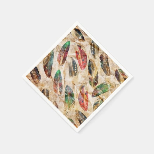 Beängstigend Boho Feathers Pattern Serviette (Ecke)