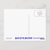 Beängstigend Cat Blue 'MEEEOOOOWWW' Postkarte (Rückseite)