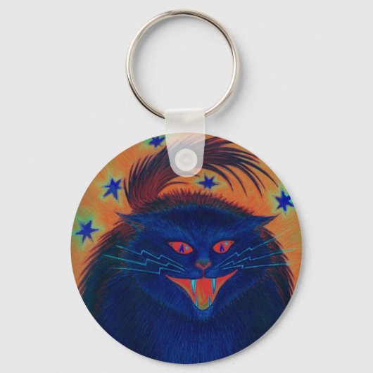 Beängstigend Cat Blue Schlüsselanhänger (Vorderseite)