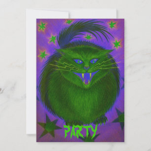 Beängstigend Cat Green Einladung zum Party