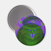 Beängstigend Cat Green Kühlschrankmagnet (Vorderseite/Rückseite)