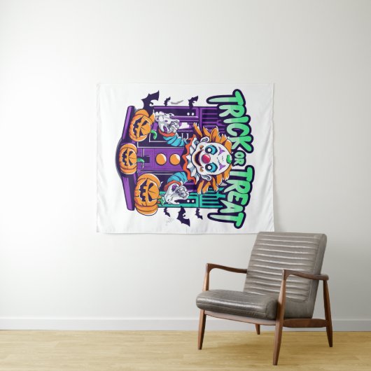 Beängstigend Clown Halloween Wandteppich (Beispiel (Horizontal))