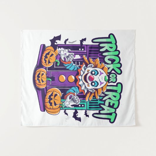 Beängstigend Clown Halloween Wandteppich (Vorderseite (Horizontal))