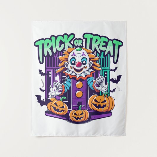 Beängstigend Clown Halloween Wandteppich (Vorderseite)