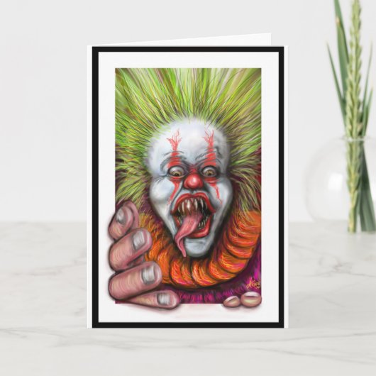 beängstigend Clown Karte (Vorderseite)