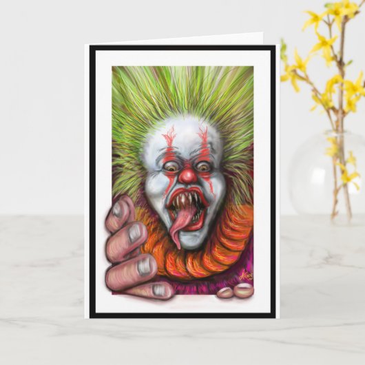 beängstigend Clown Karte (Gelbe Blume)
