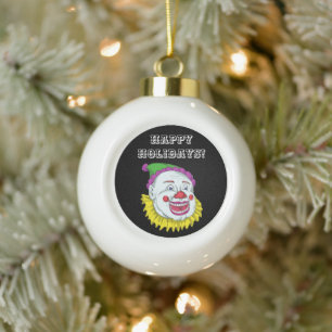 Beängstigend Clown Keramik Kugel-Ornament