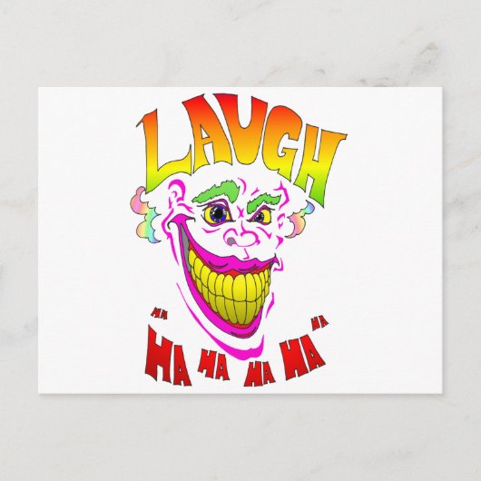 Beängstigend Clown Laugh Postkarte (Vorderseite)