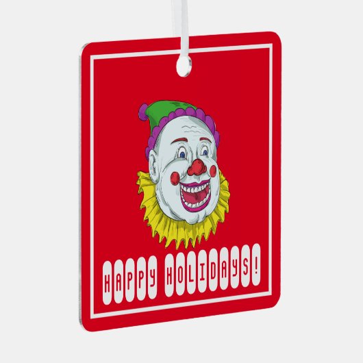 Beängstigend Clown Ornament Aus Metall (Vorderseite Rechts)